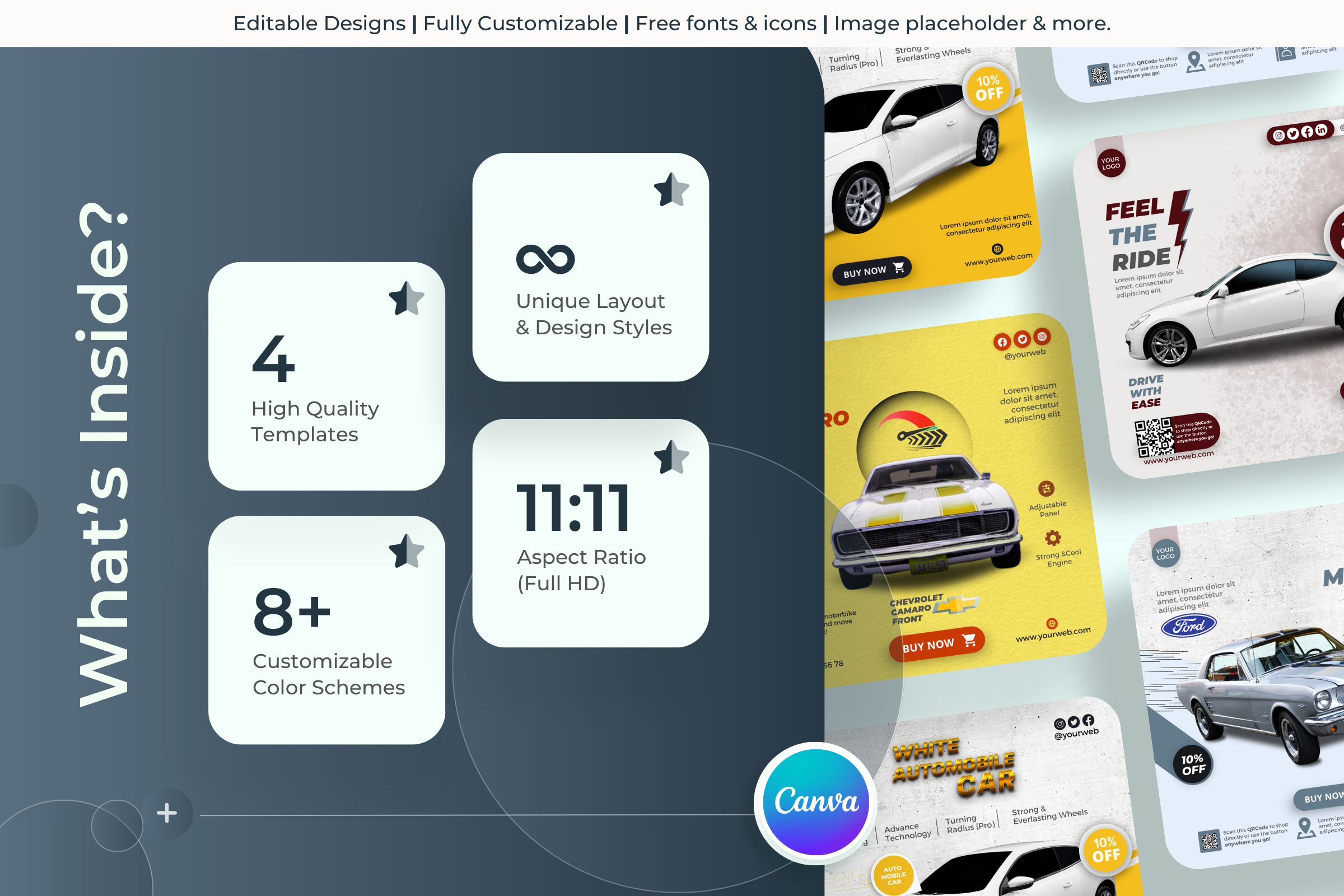 Auto Elegance - Auto Canva Templates