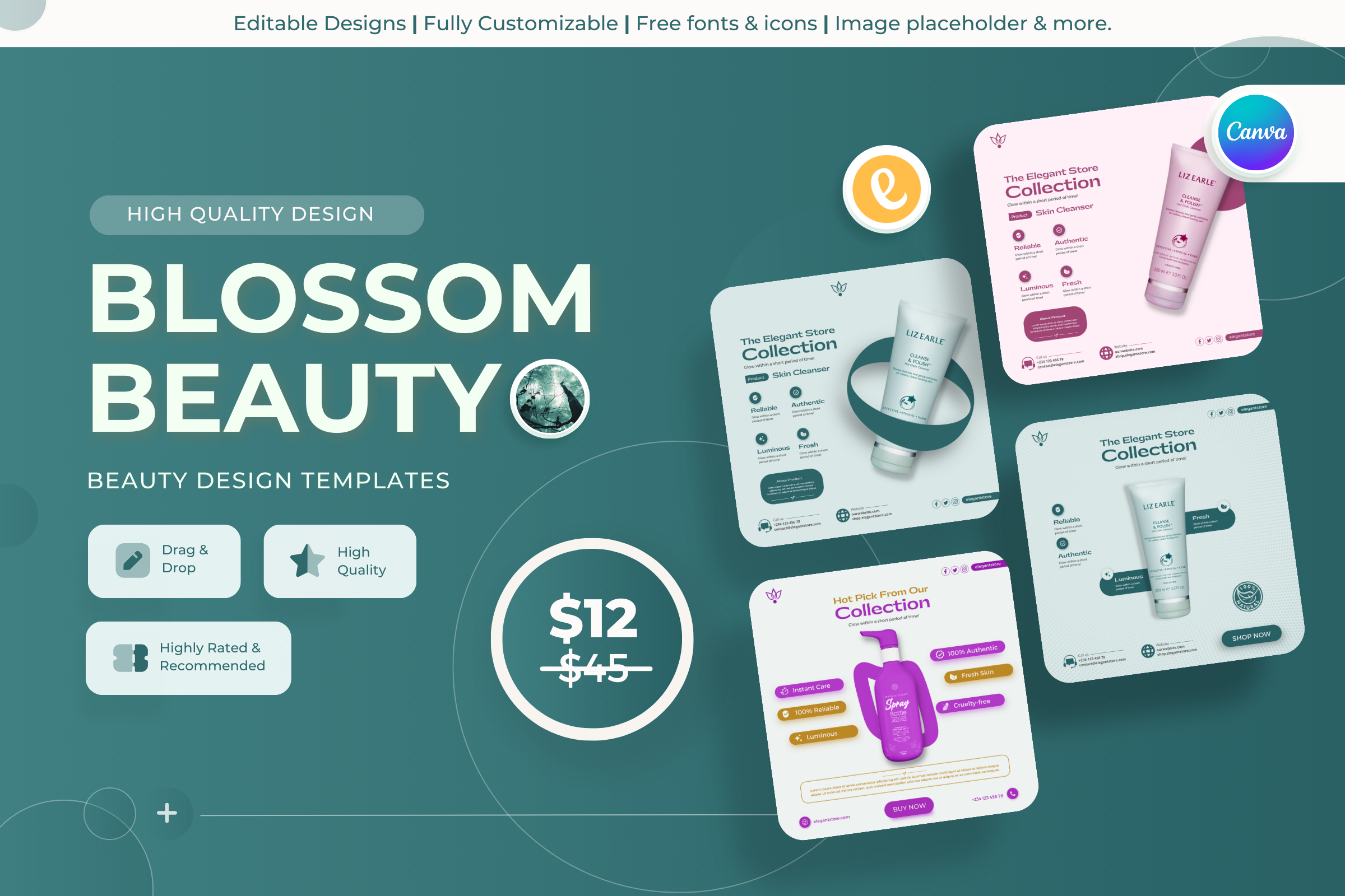 Blossom Beauty - Beauty Canva Template