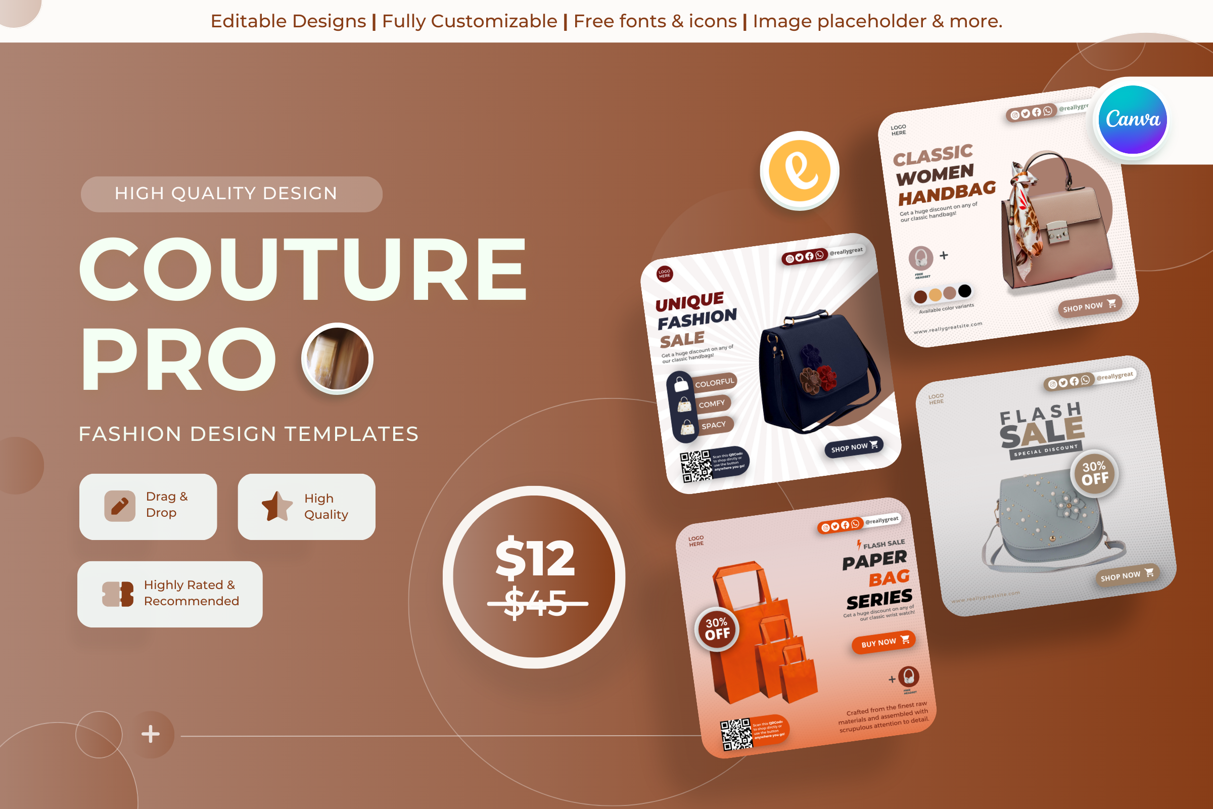 Couture Pro- Fashion Canva Templates