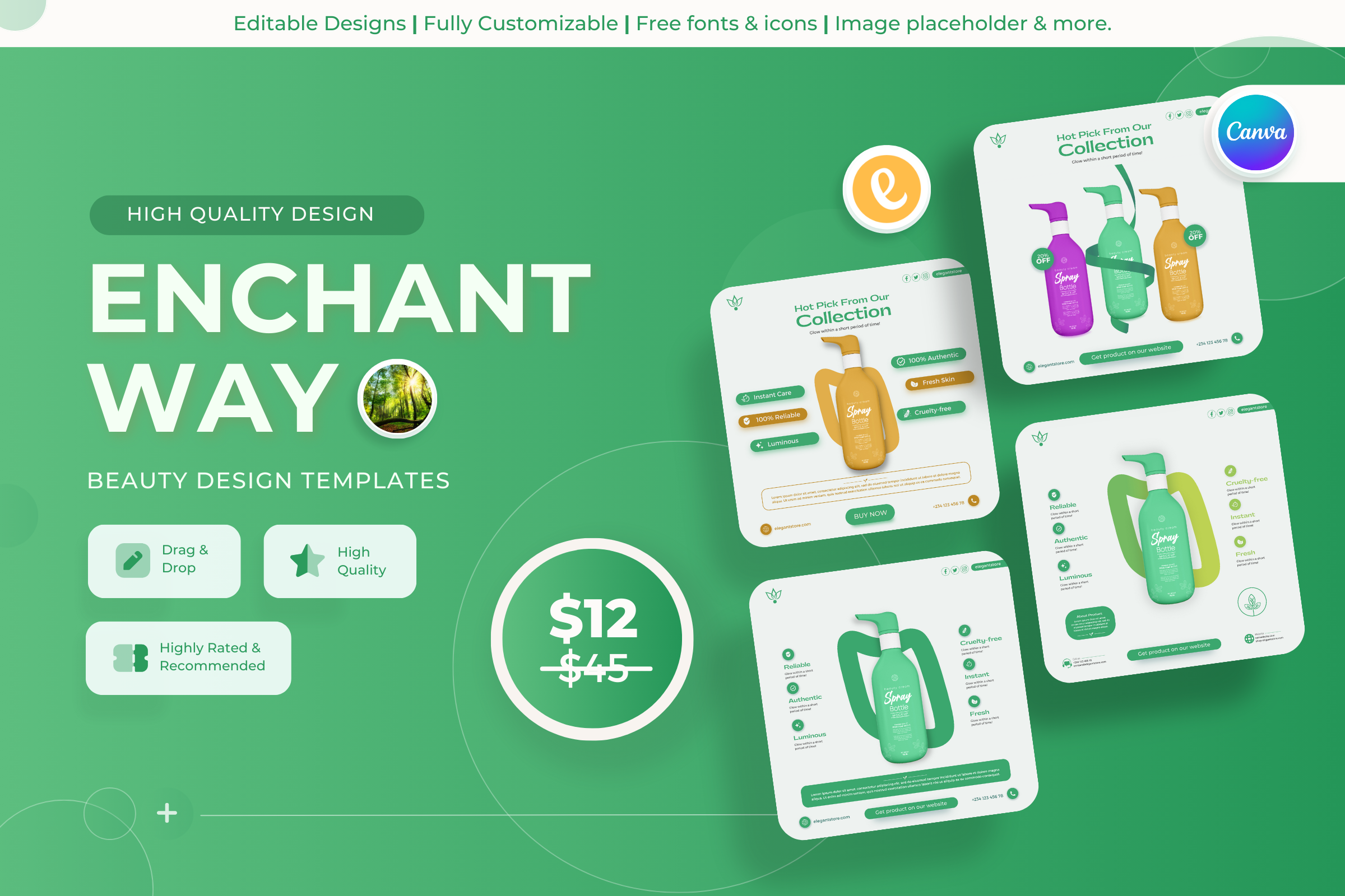Enchant Way- Beauty Canva Template