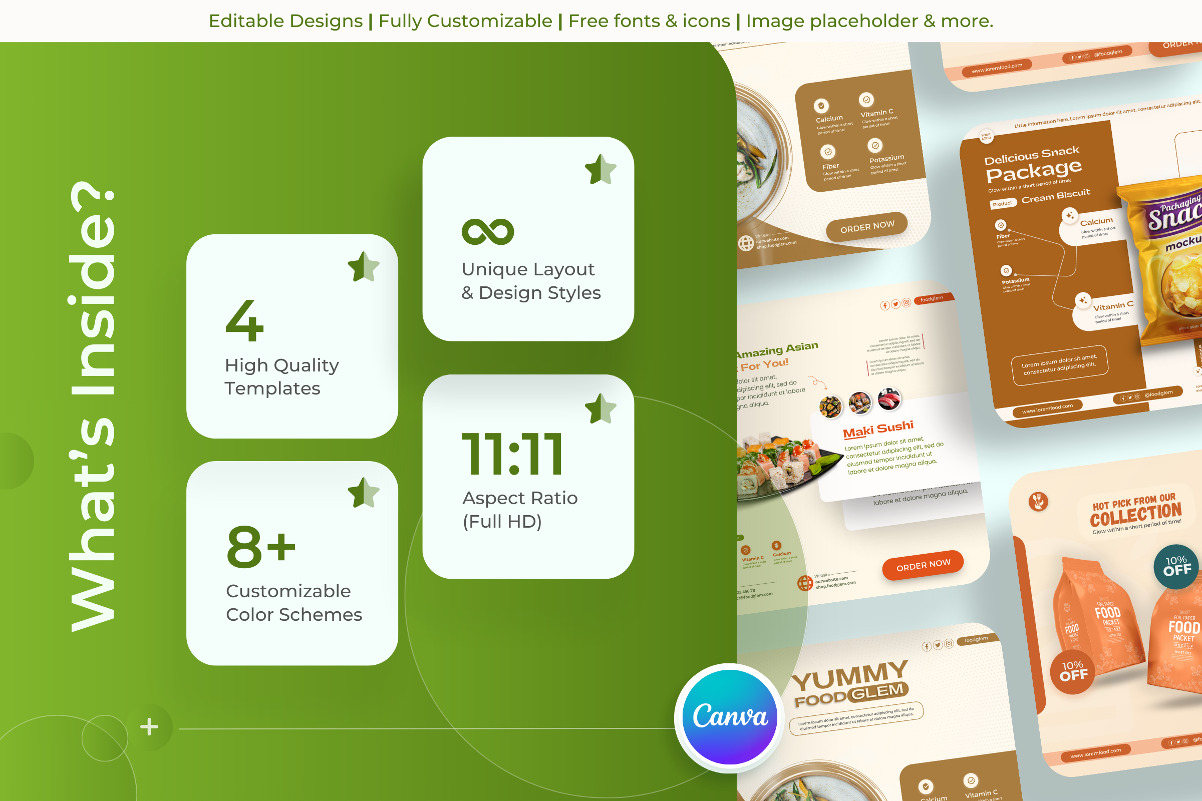 Foodie Fusion - Foods Canva Template
