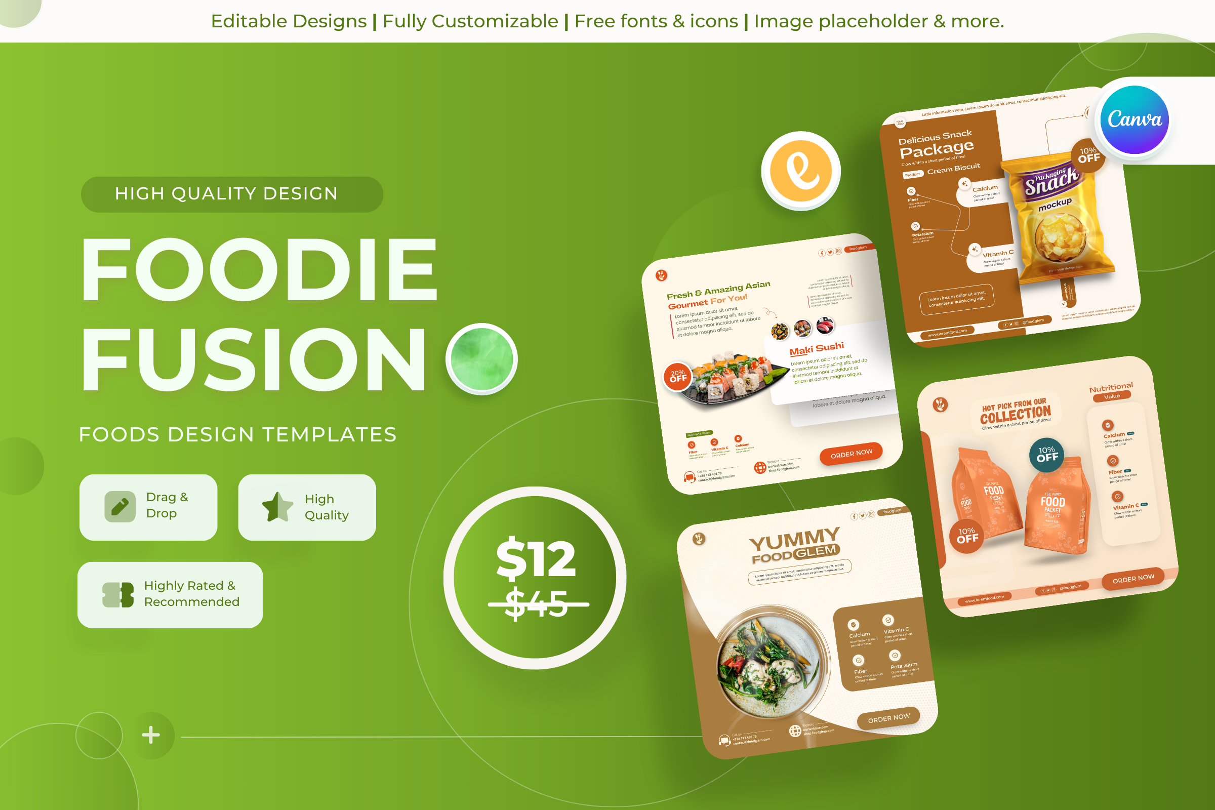Foodie Fusion - Foods Canva Template