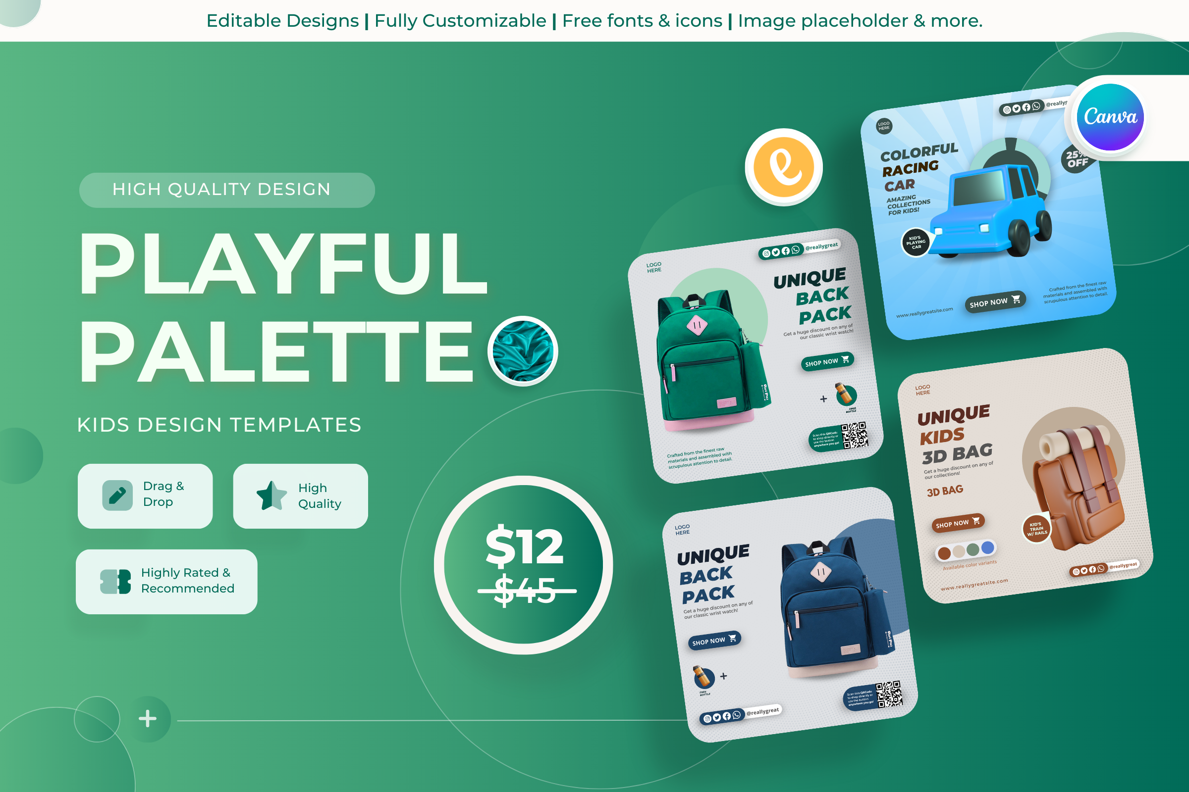 Playful Palette-Kids Canva Templates