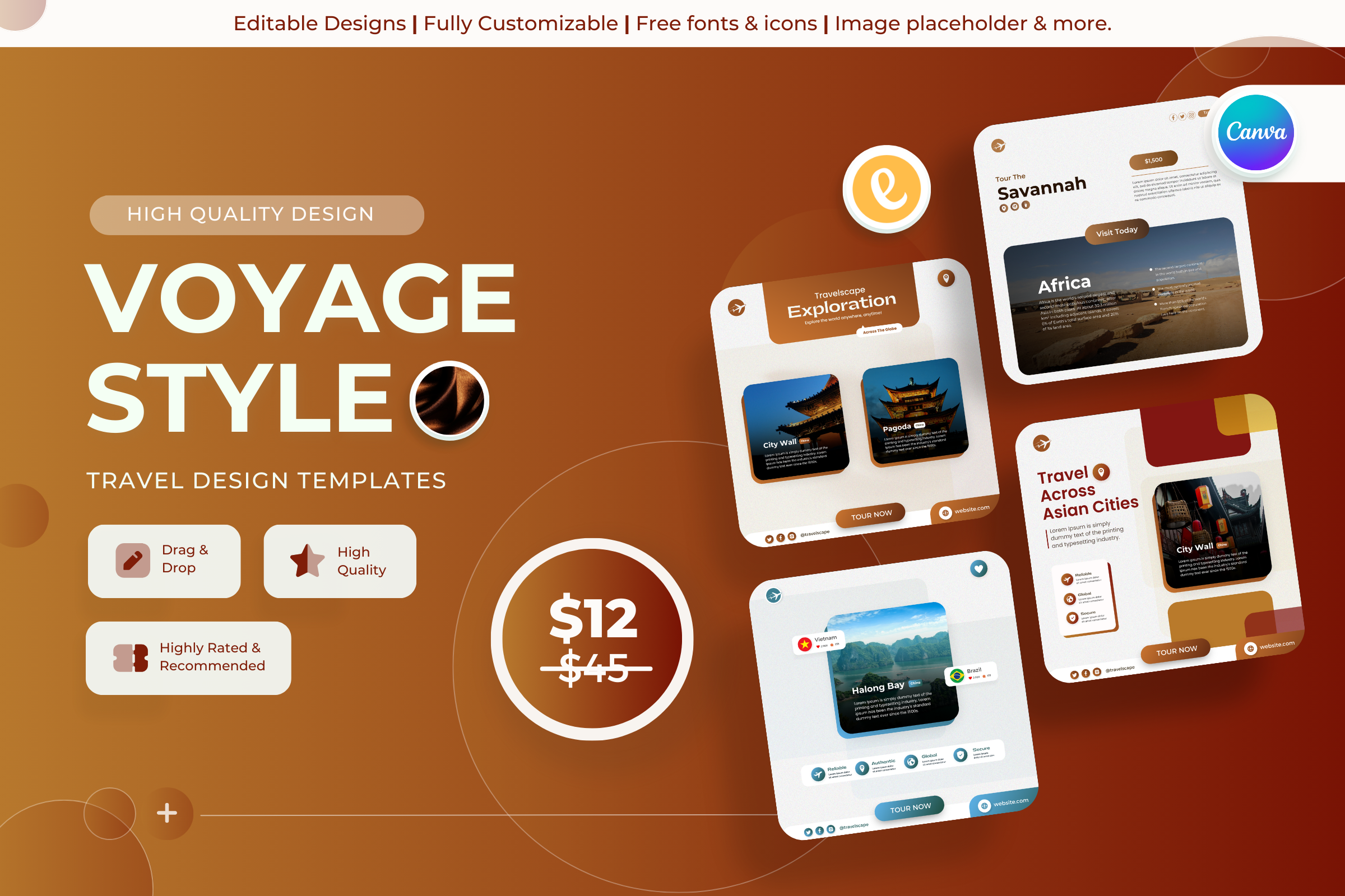 Voyage Style - Travel Canva Templates