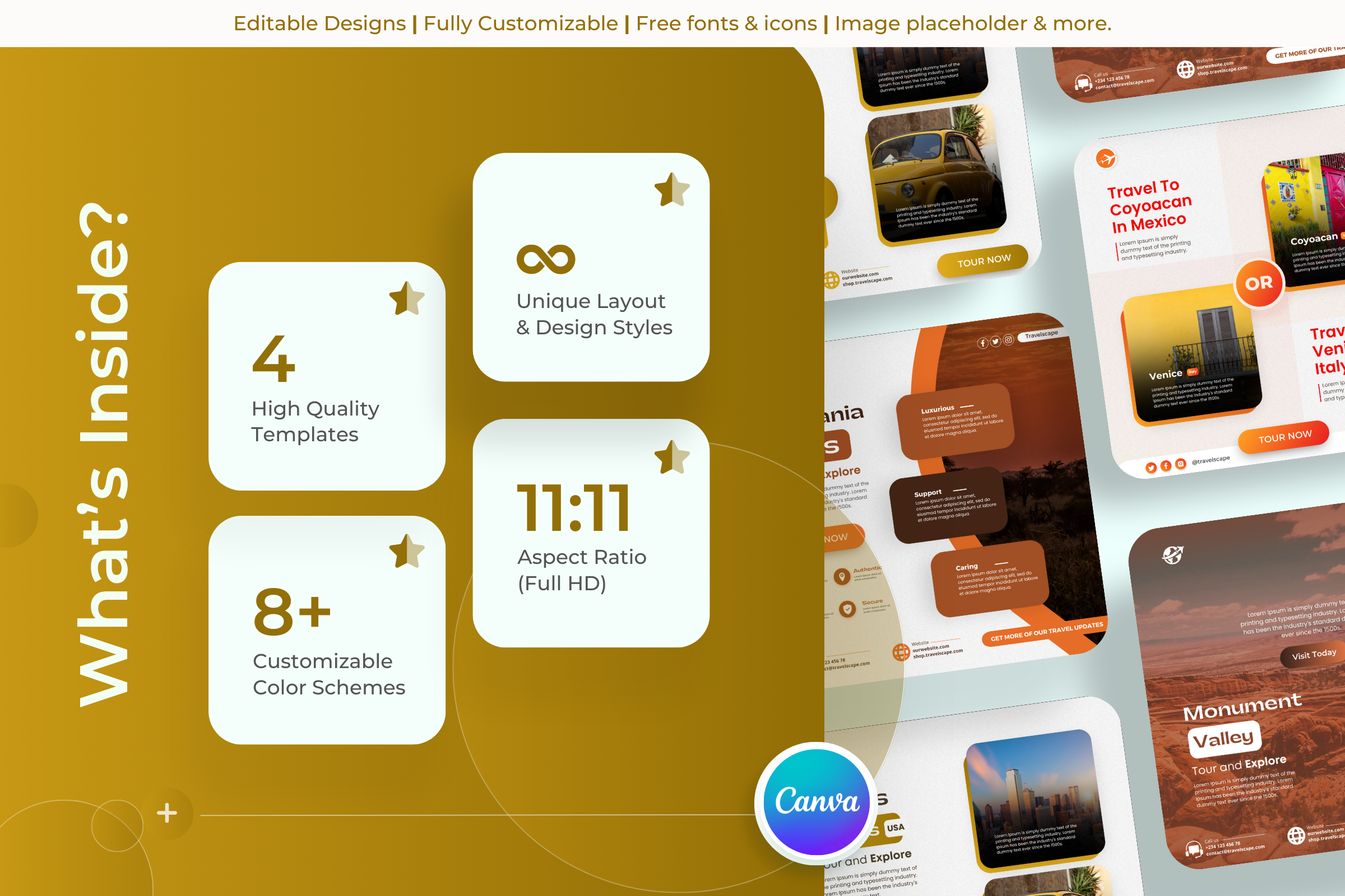Wonders - Travel Canva Templates
