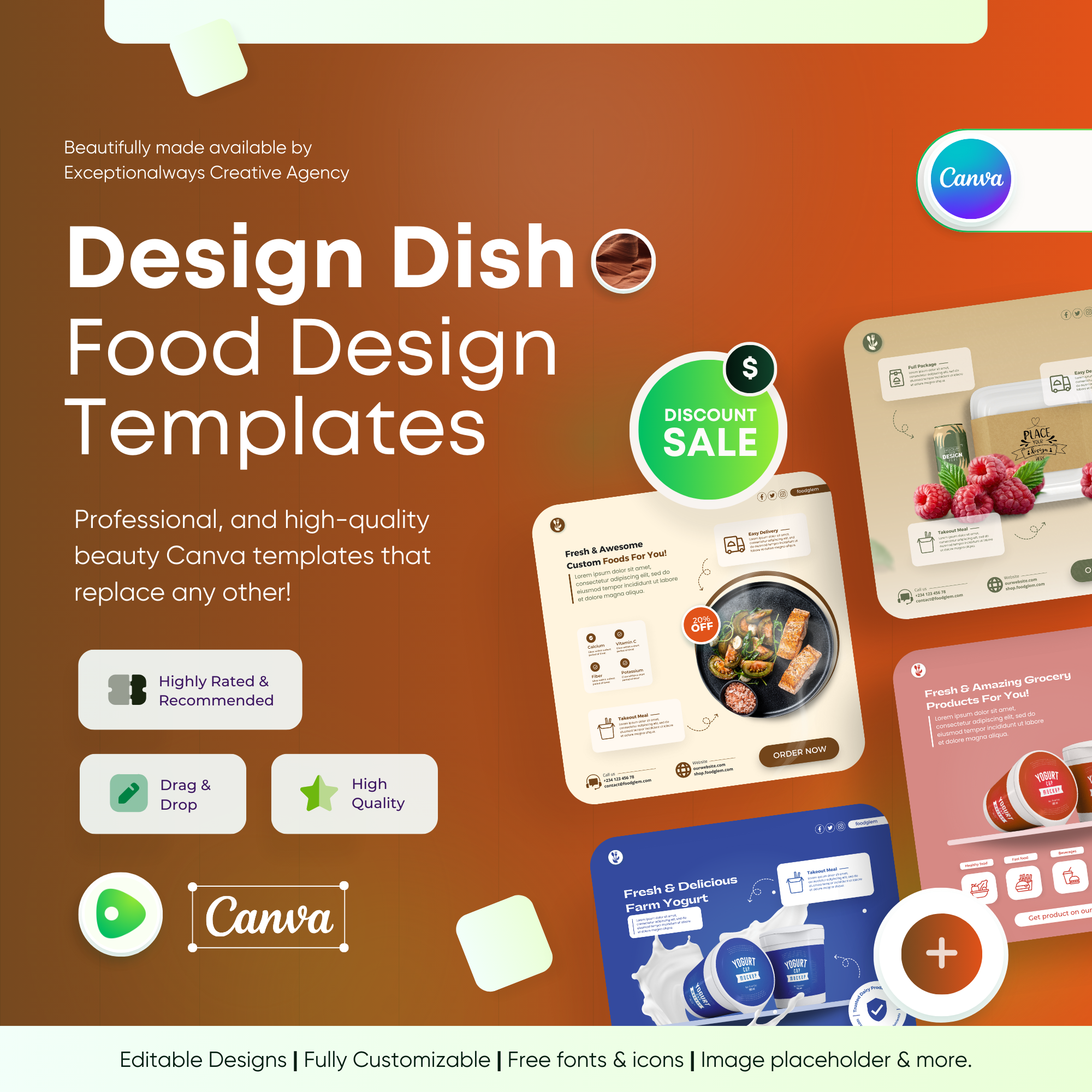 Design Dish - Food Canva Templates - Exceptionalways