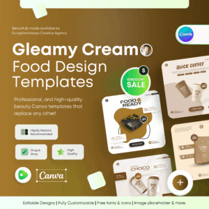 Gleamy Cream - Foods Canva Template