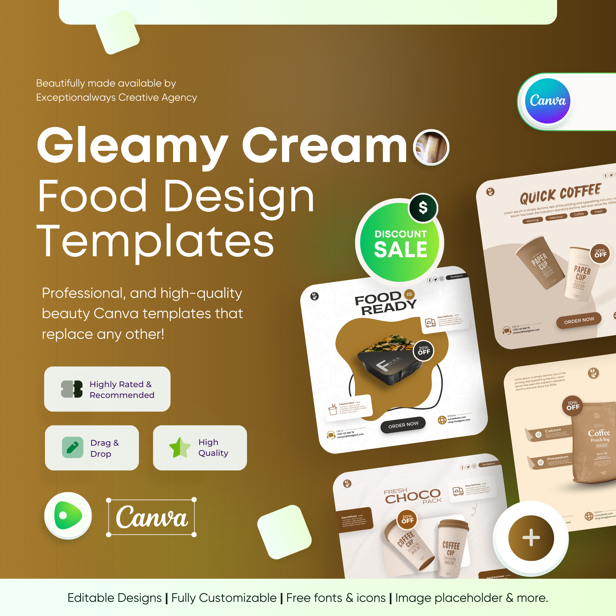 Gleamy Cream - Foods Canva Template
