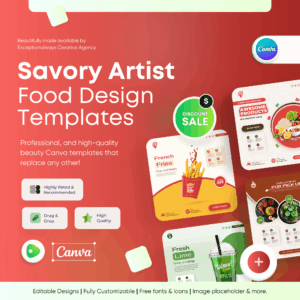 Savory Artist- Foods Canva Templates