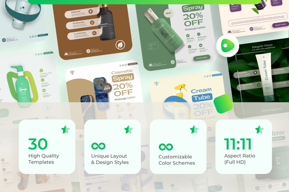 Beauty and Cosmetics Canva Templates
