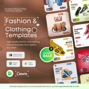 Fashion, Clothing Canva Design Templates