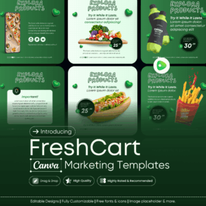 Fresh Cart - Food and Groceries Canva Templates