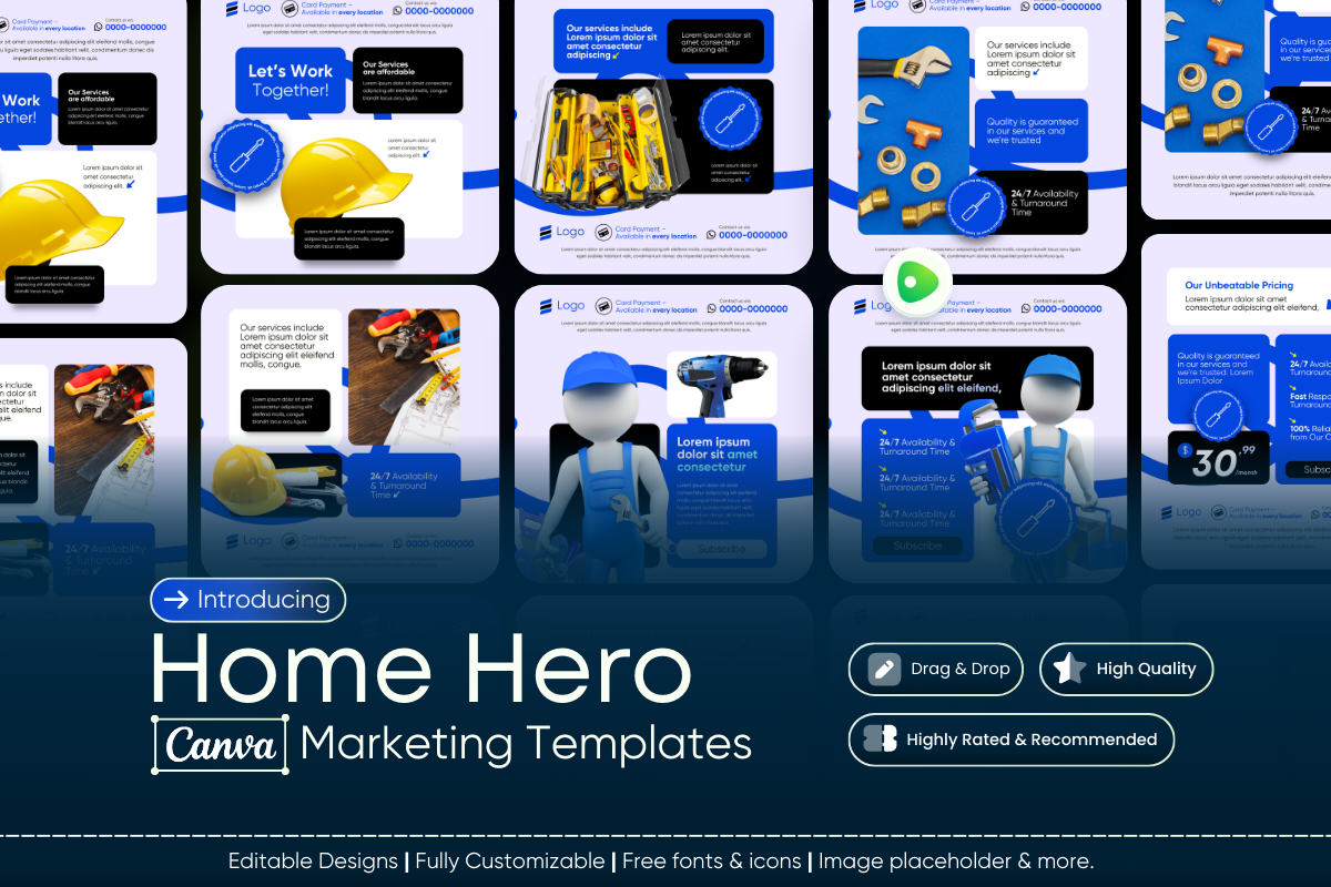 Home Hero – Construction & Maintenance Canva Templates - Image 2