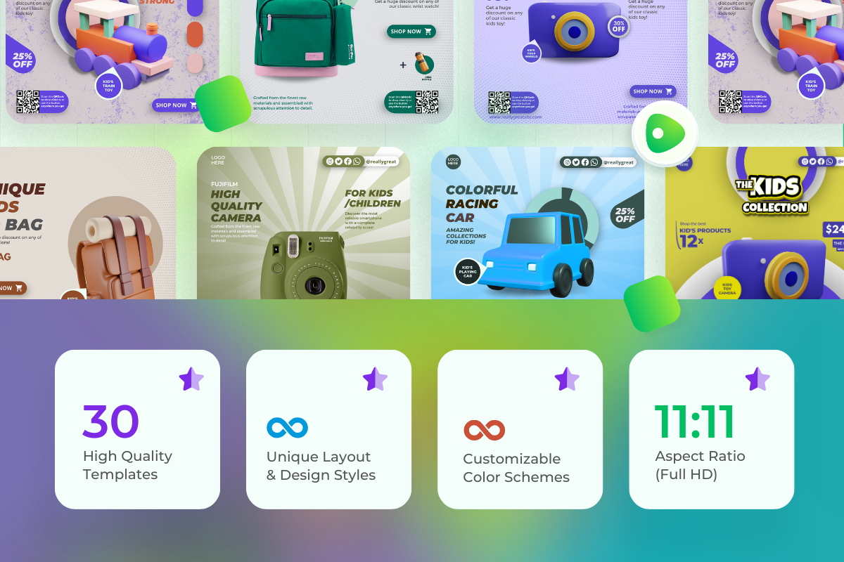 Kids, Children Design Canva Templates